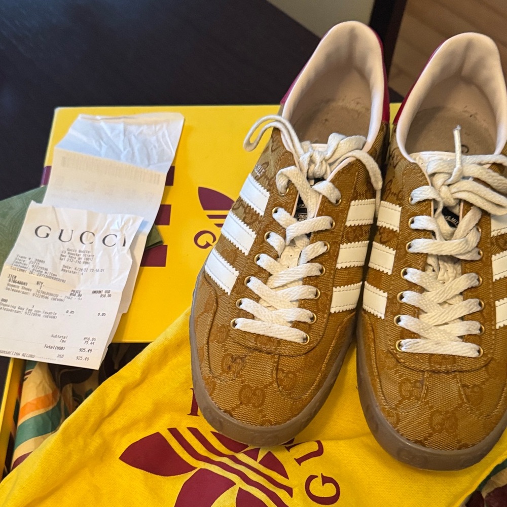 Gucci Tan Sneakers with White Accents